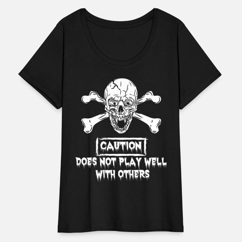 Caution Scary Skull Crossbone Halloween