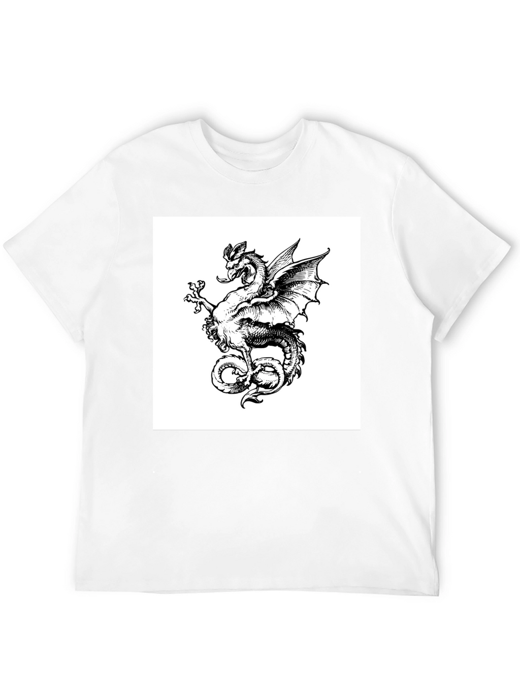 Dragon Graphic Tee - Mens Black Cotton T-Shirt