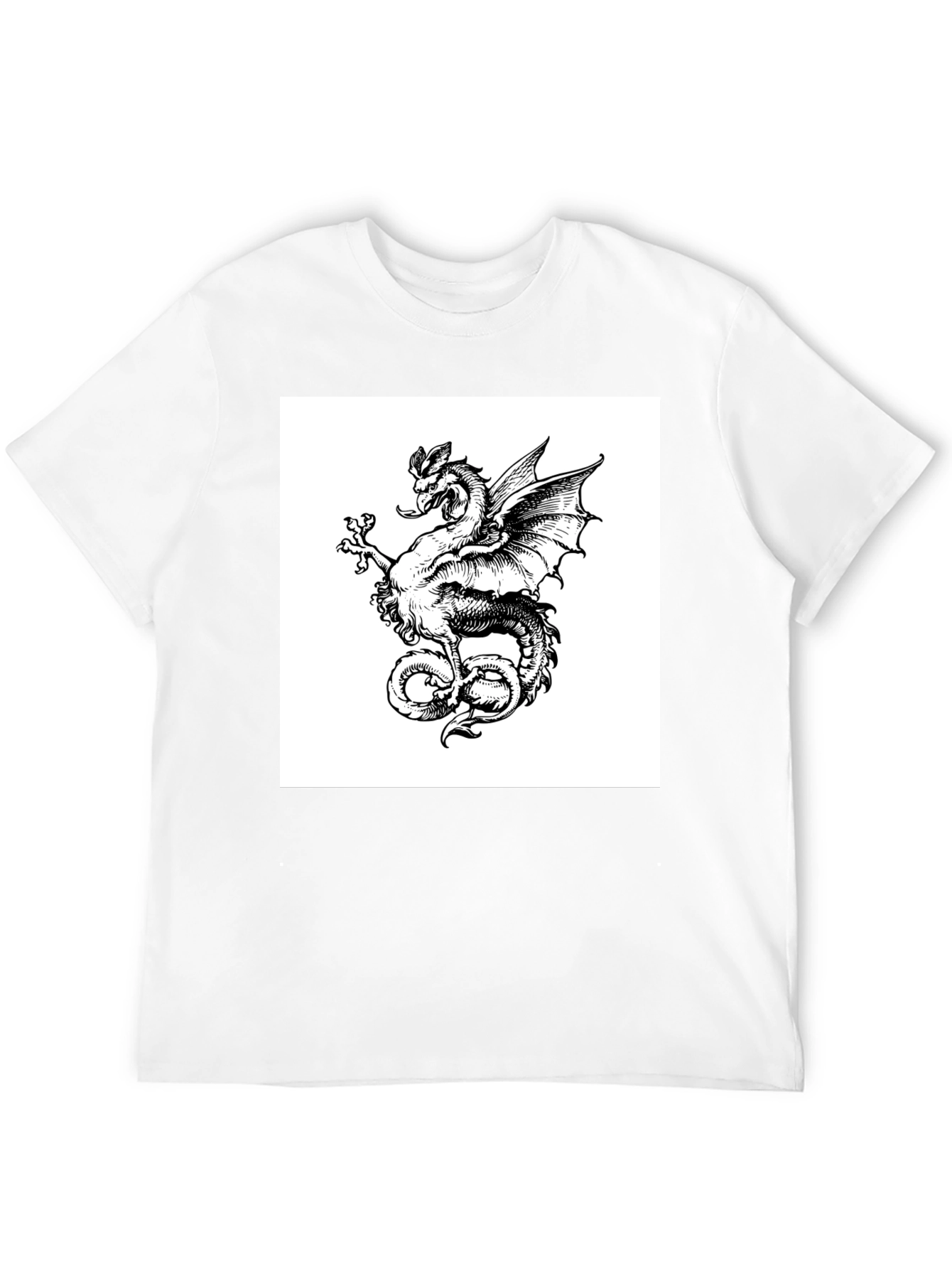 Dragon Graphic Tee - Mens Black Cotton T-Shirt