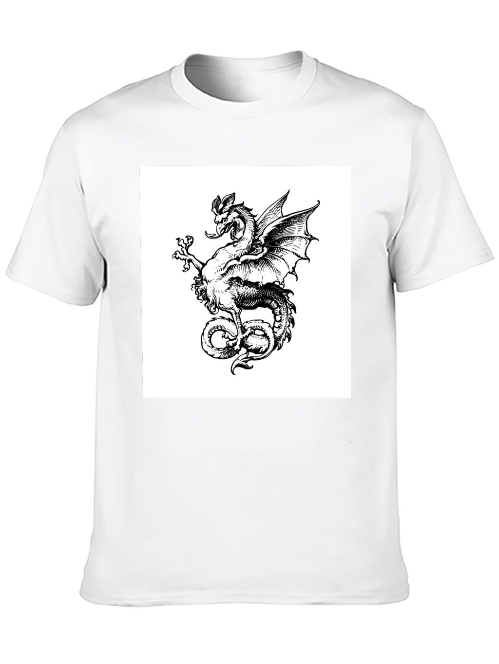Dragon Graphic Tee - Mens Black Cotton T-Shirt