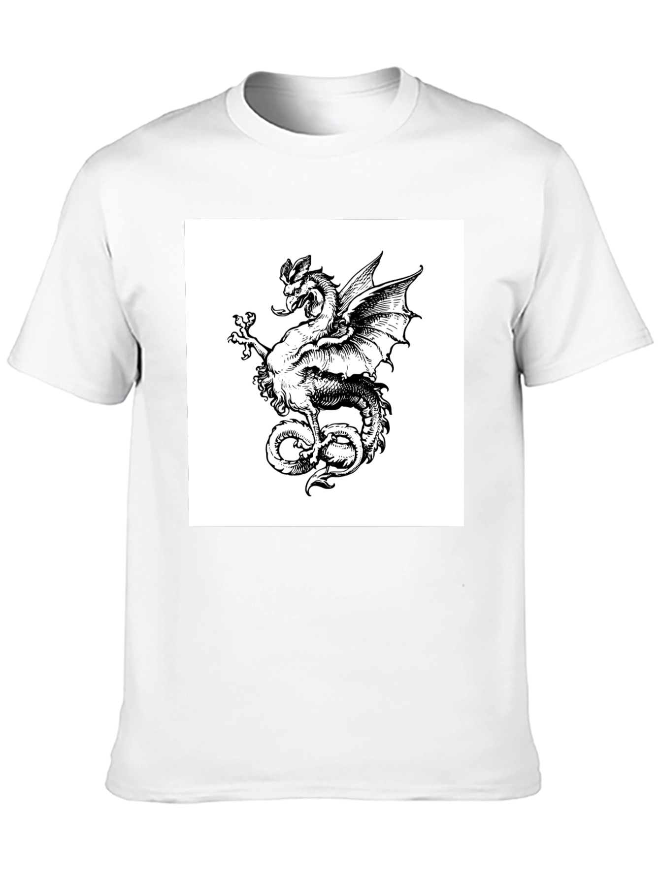 Dragon Graphic Tee - Mens Black Cotton T-Shirt