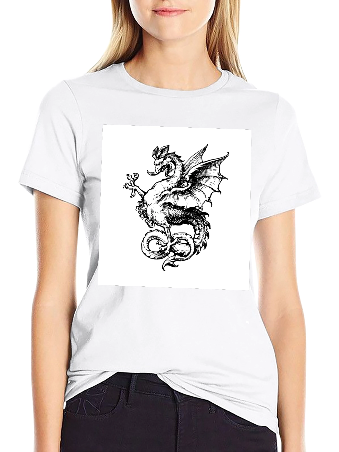 Dragon Graphic Tee - Mens Black Cotton T-Shirt