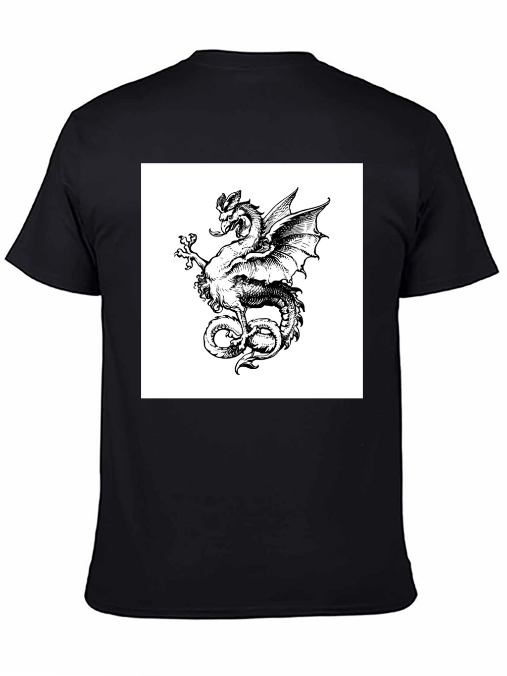 Dragon Graphic Tee - Mens Black Cotton T-Shirt