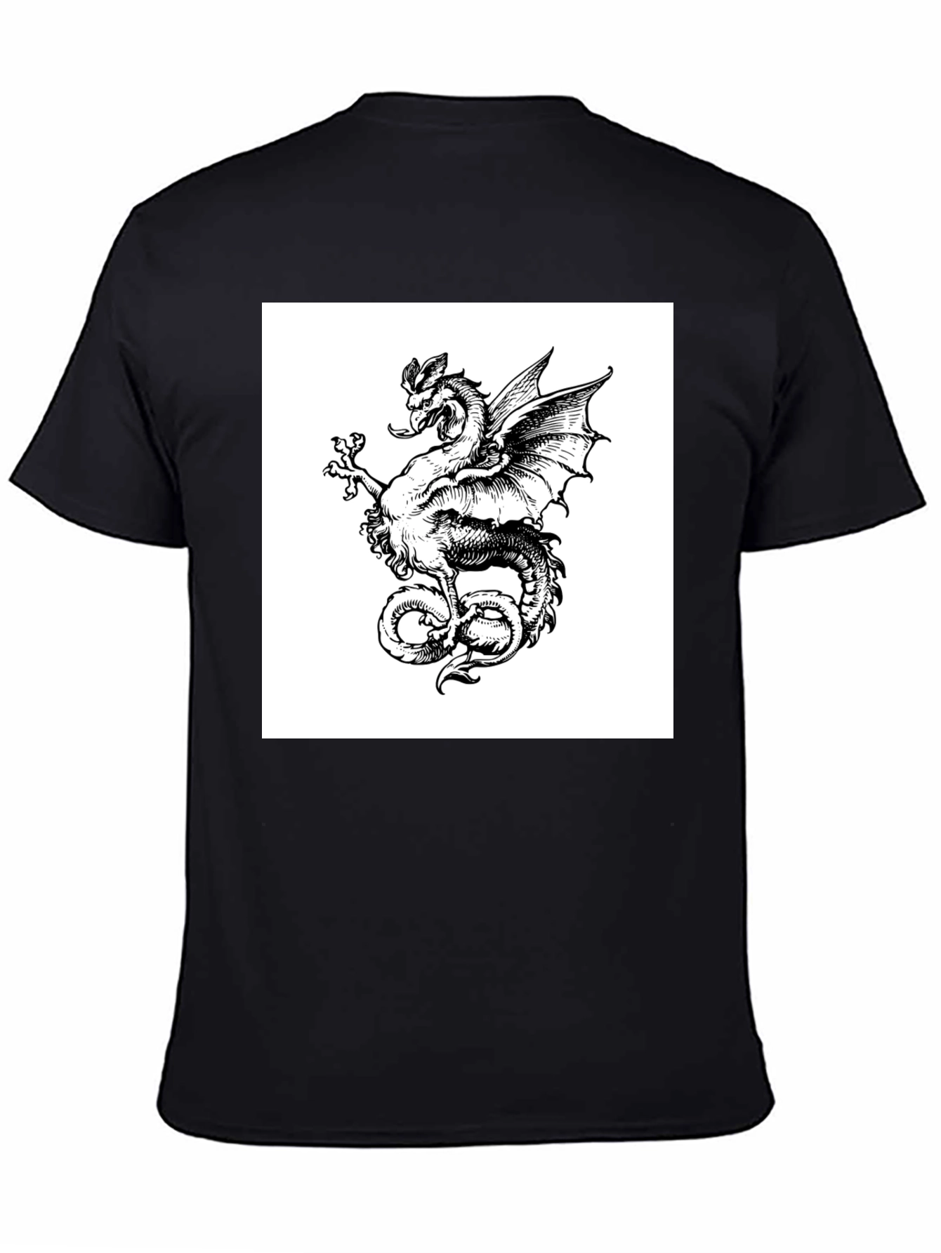 Dragon Graphic Tee - Mens Black Cotton T-Shirt