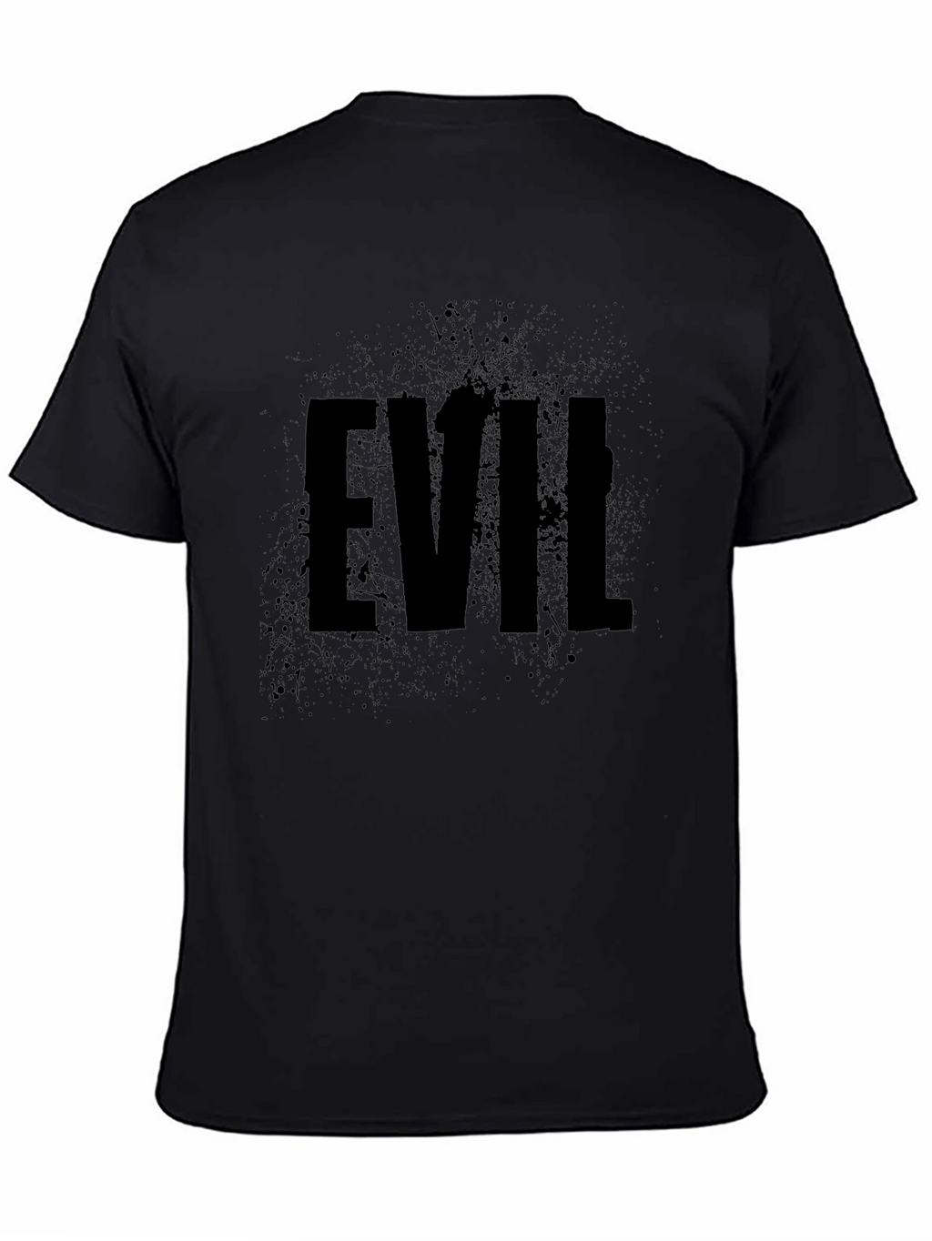 Mens Black EVIL Graphic Print Crew Neck T-Shirt
