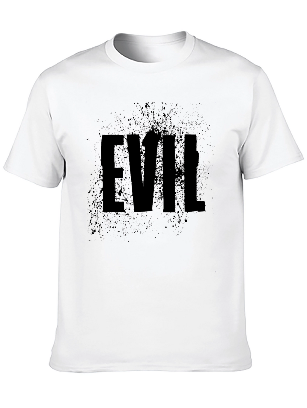 Mens Black EVIL Graphic Print Crew Neck T-Shirt