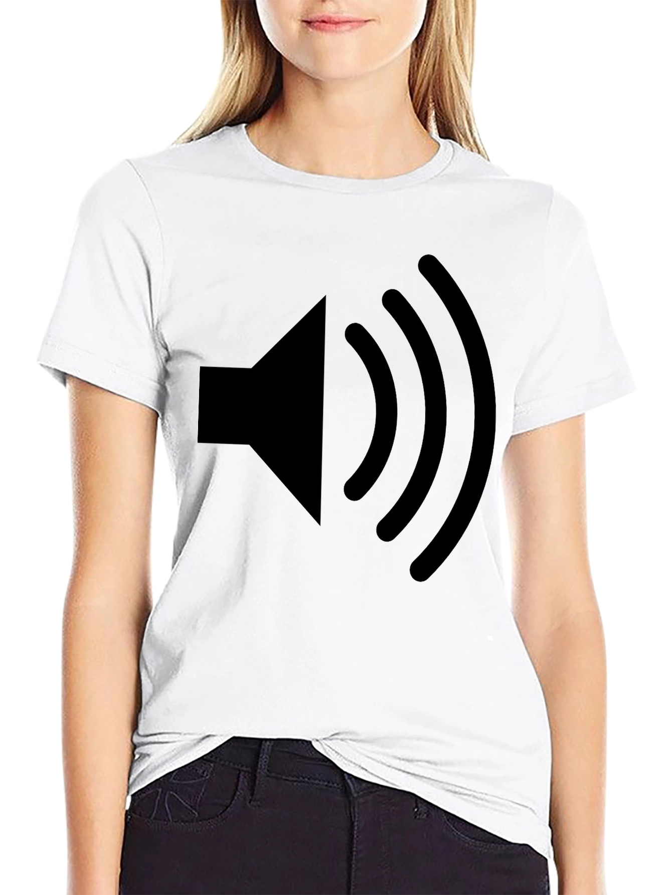 Speaker Volume Graphic Tee - Black Cotton T-Shirt