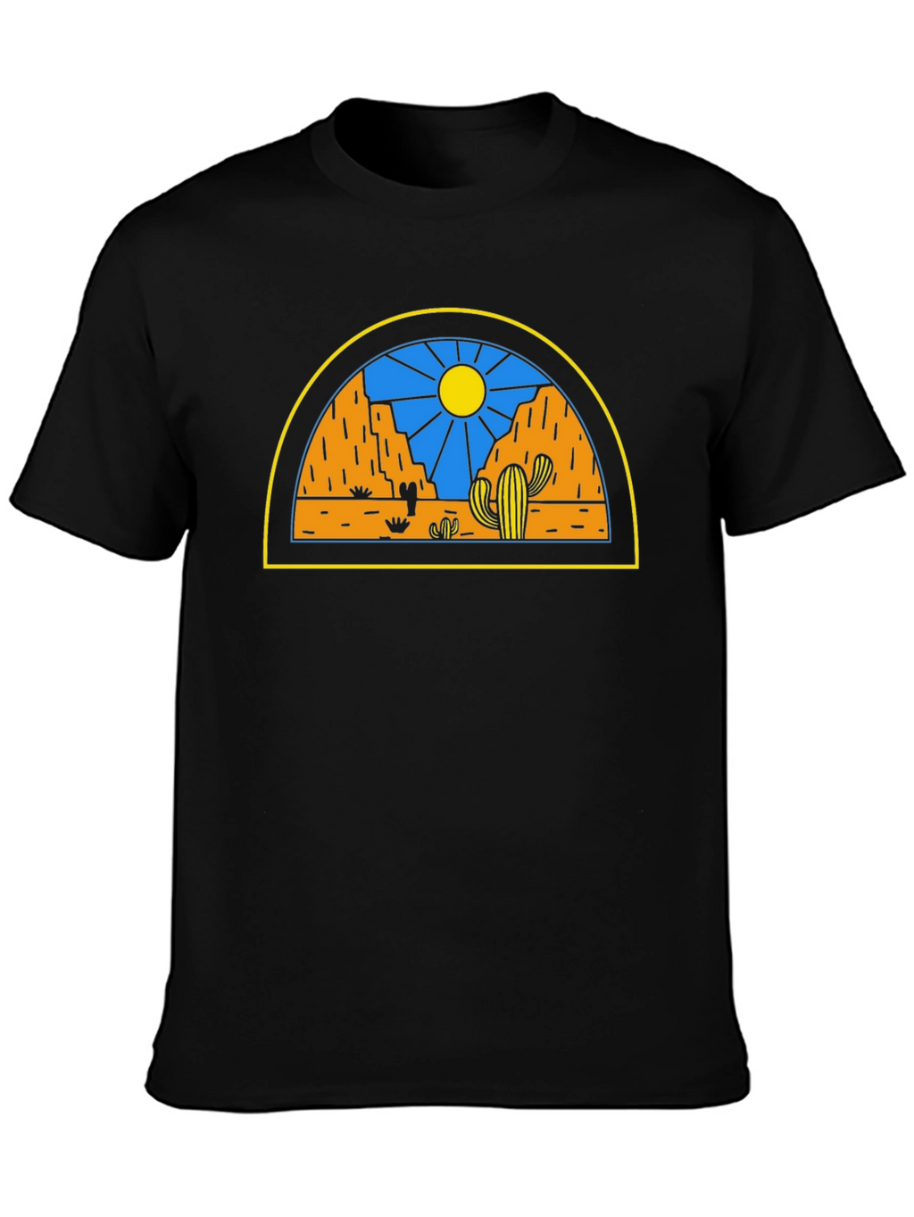 Desert Scene Graphic Tee - Black Unisex T-Shirt