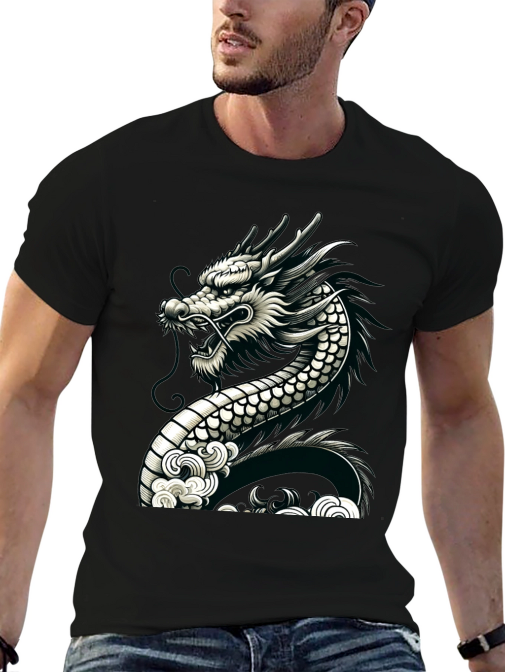 Dragon Graphic Black Tee