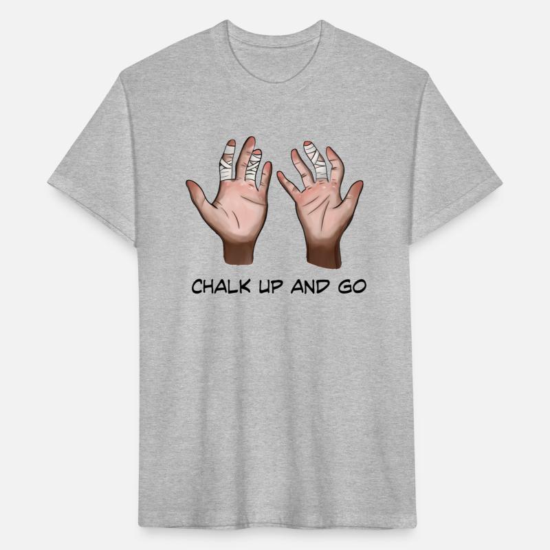 Climber hands. Chalk up and go