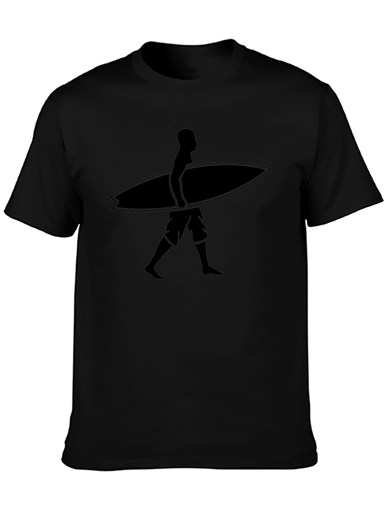 Surfer Graphic Tee - Casual Black T-Shirt
