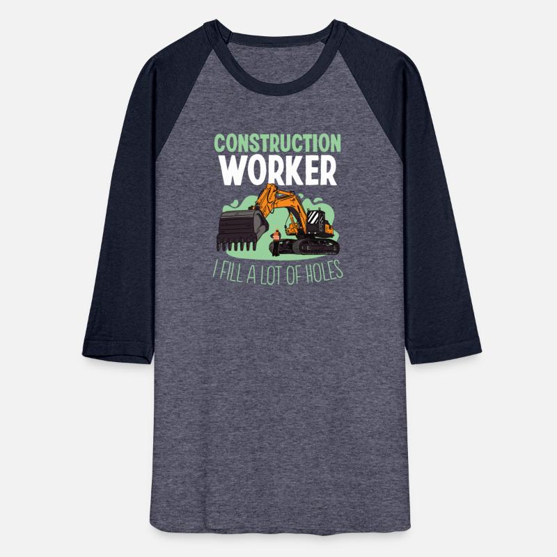 Construction worker fill lot of holes craftsman