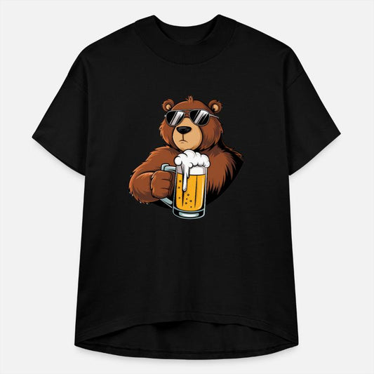 Cool Bear Drinking Beer Digital Art Funny Bee