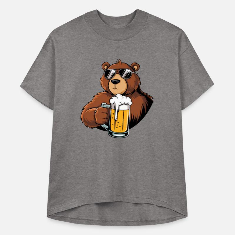 Cool Bear Drinking Beer Digital Art Funny Bee