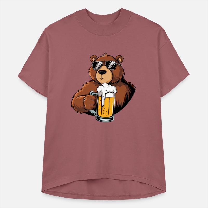 Cool Bear Drinking Beer Digital Art Funny Bee