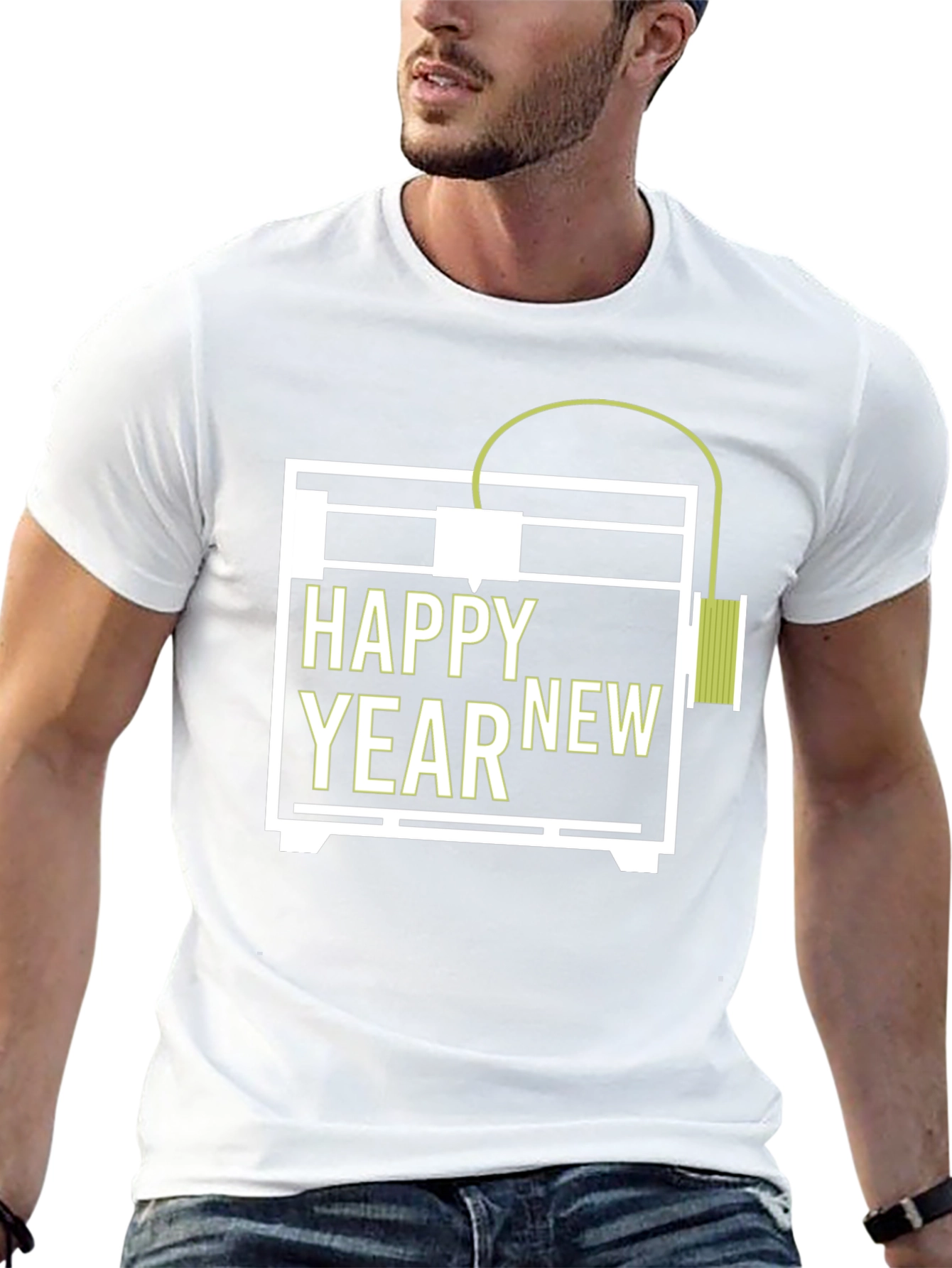 Happy New Year T-Shirt - 3D Printer Design