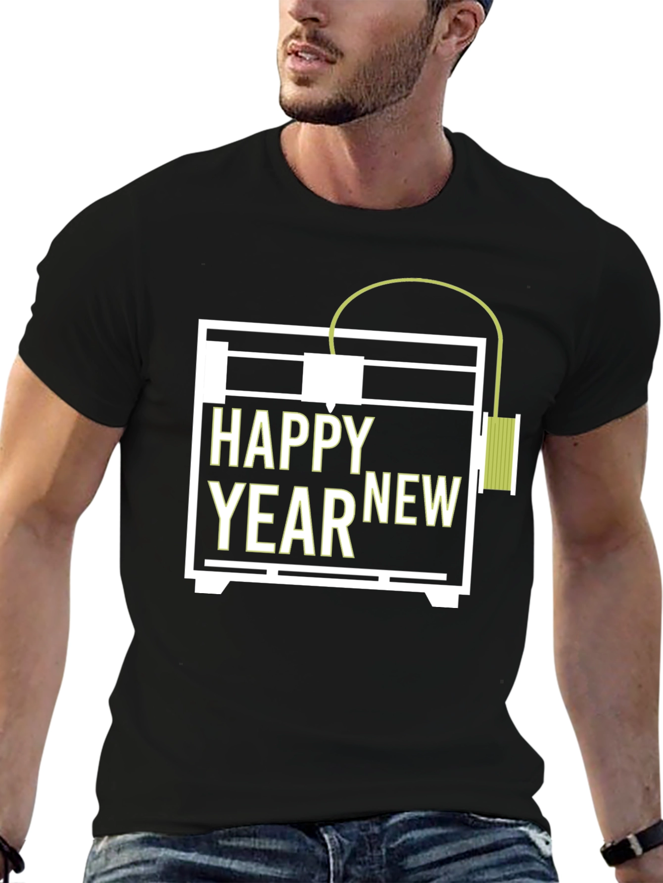Happy New Year T-Shirt - 3D Printer Design