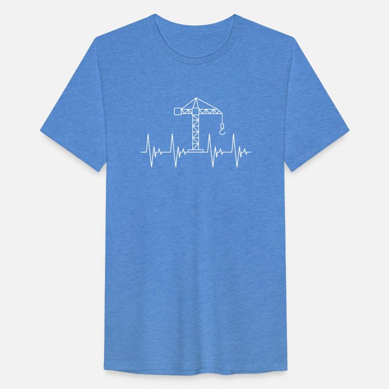 Crane white heartbeat construction vehicles EKG