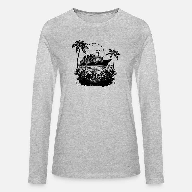 Cruise Ship In Sunset With Palm Trees