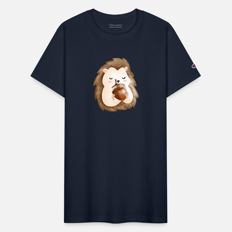 Cute hedgehog with acorn watercolor