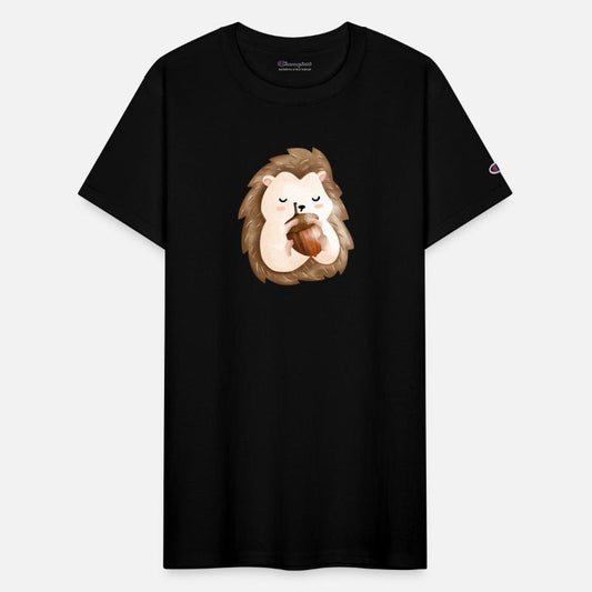 Cute hedgehog with acorn watercolor