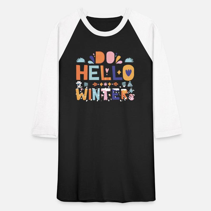 Cute Hello Winter with Snow and Fun Art