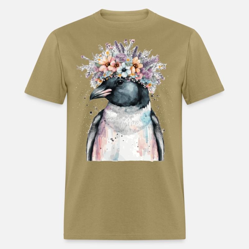 Cute Penguin Seabird Flower Crown Floral Birds