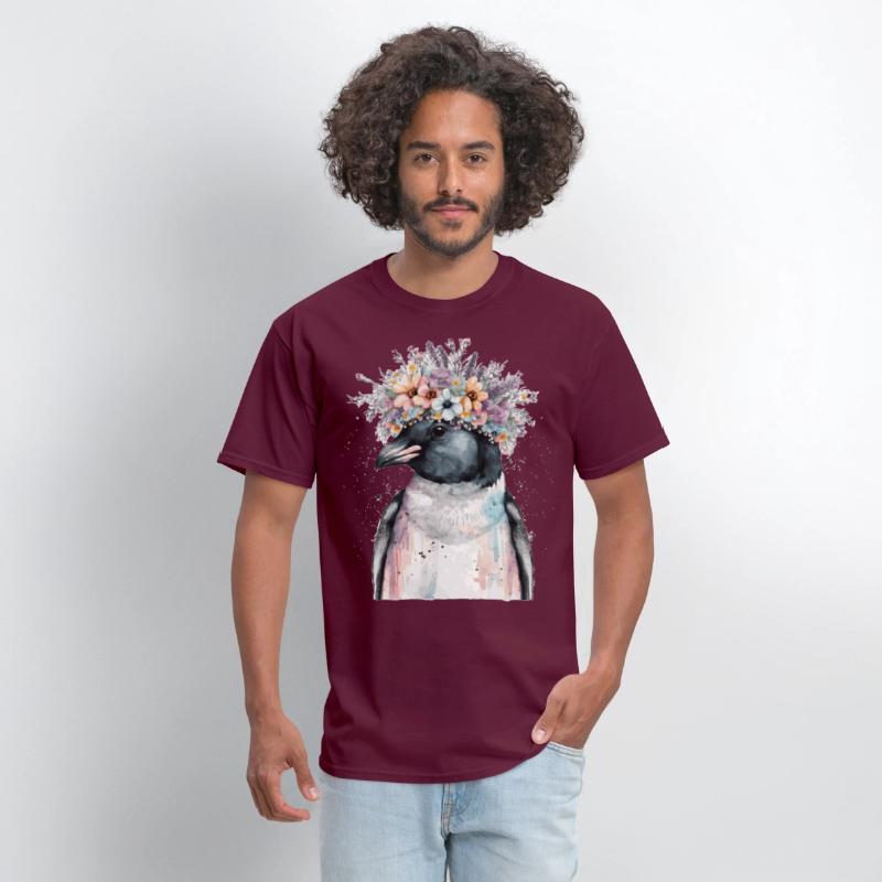 Cute Penguin Seabird Flower Crown Floral Birds