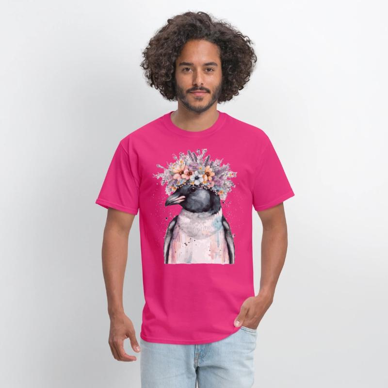Cute Penguin Seabird Flower Crown Floral Birds