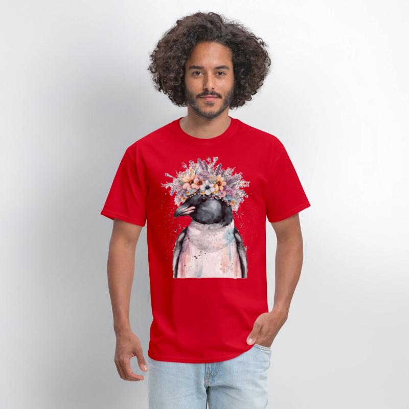 Cute Penguin Seabird Flower Crown Floral Birds