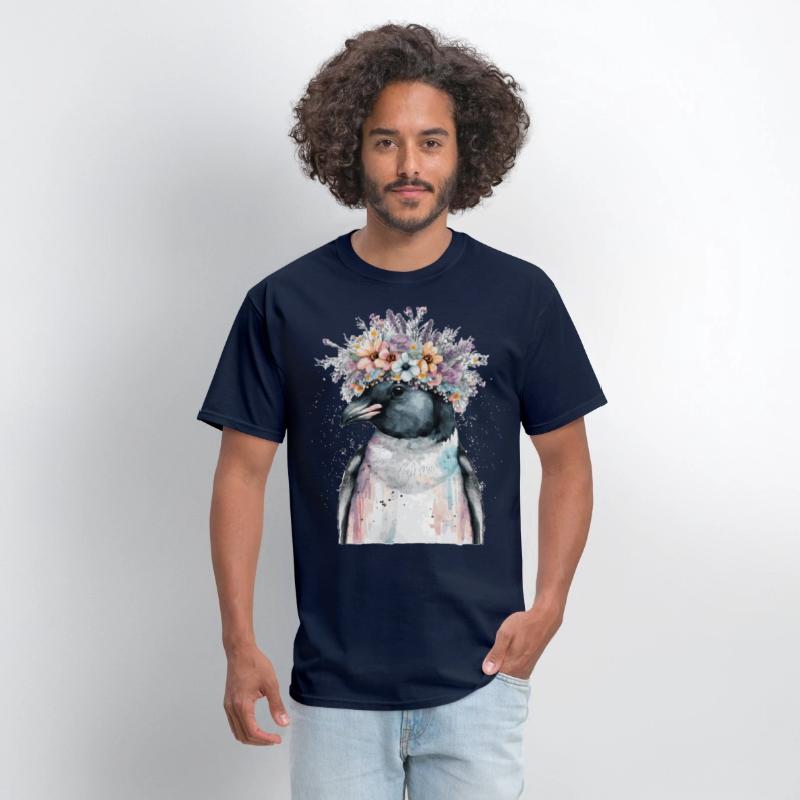 Cute Penguin Seabird Flower Crown Floral Birds