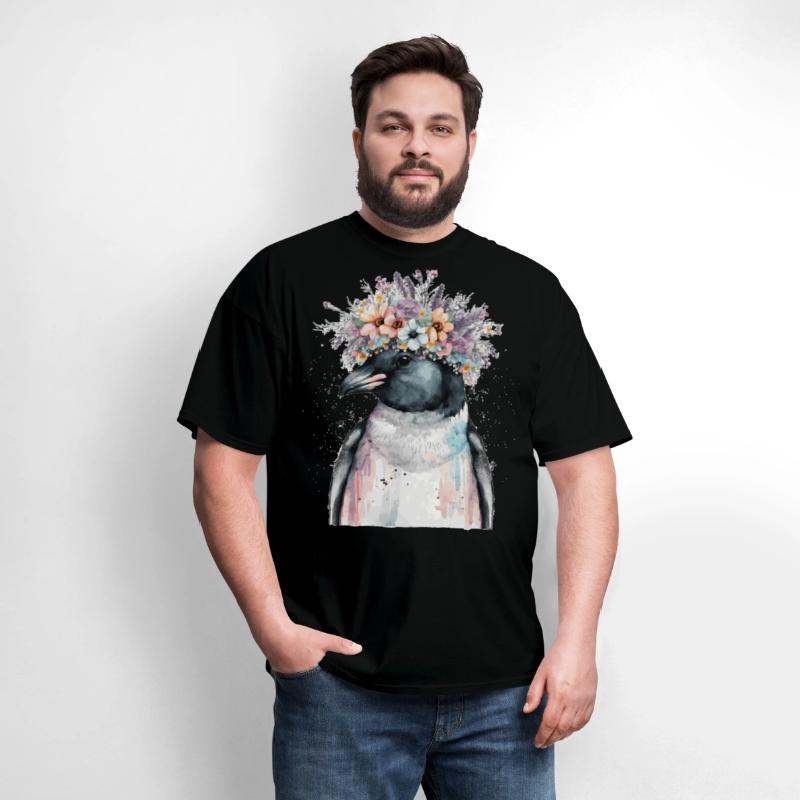 Cute Penguin Seabird Flower Crown Floral Birds