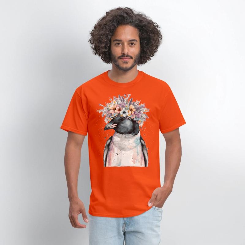 Cute Penguin Seabird Flower Crown Floral Birds