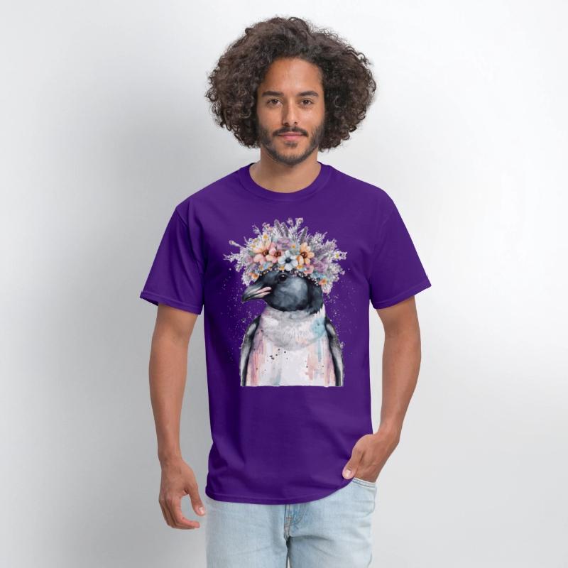 Cute Penguin Seabird Flower Crown Floral Birds