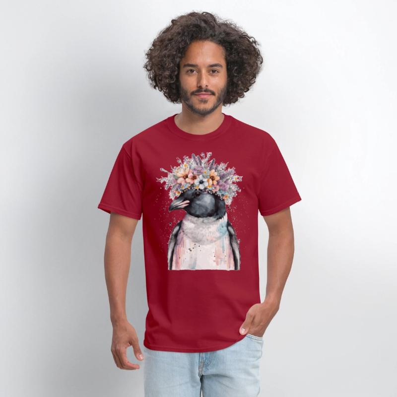 Cute Penguin Seabird Flower Crown Floral Birds