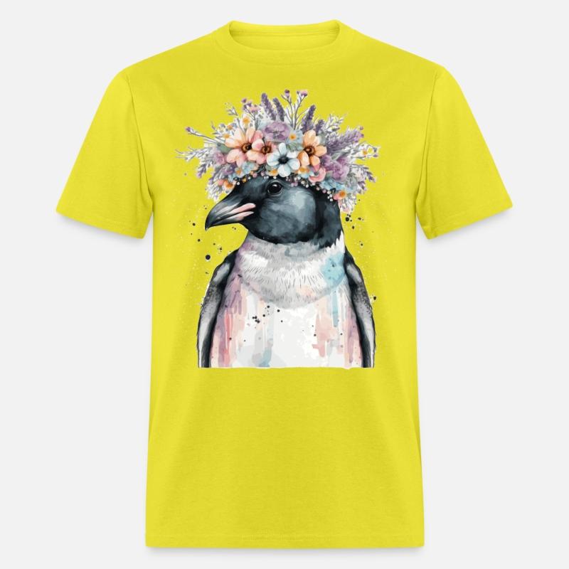 Cute Penguin Seabird Flower Crown Floral Birds