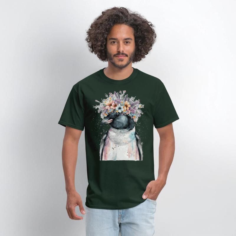 Cute Penguin Seabird Flower Crown Floral Birds
