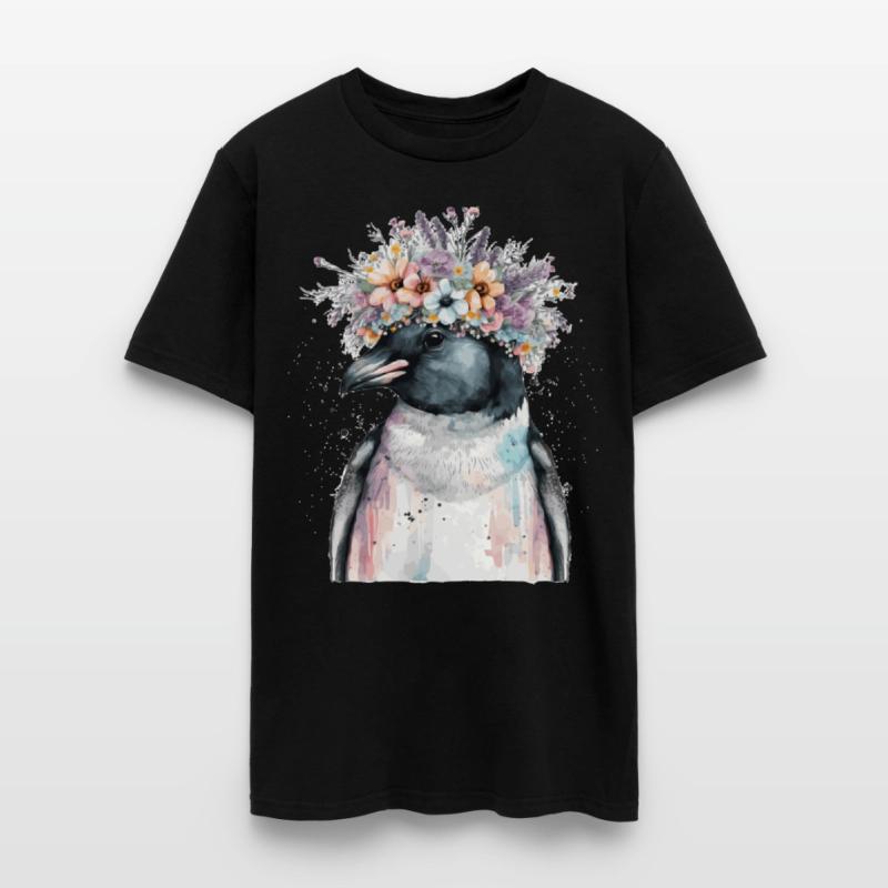 Cute Penguin Seabird Flower Crown Floral Birds