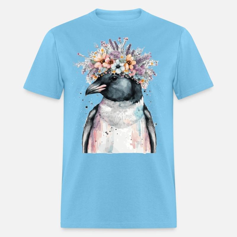 Cute Penguin Seabird Flower Crown Floral Birds