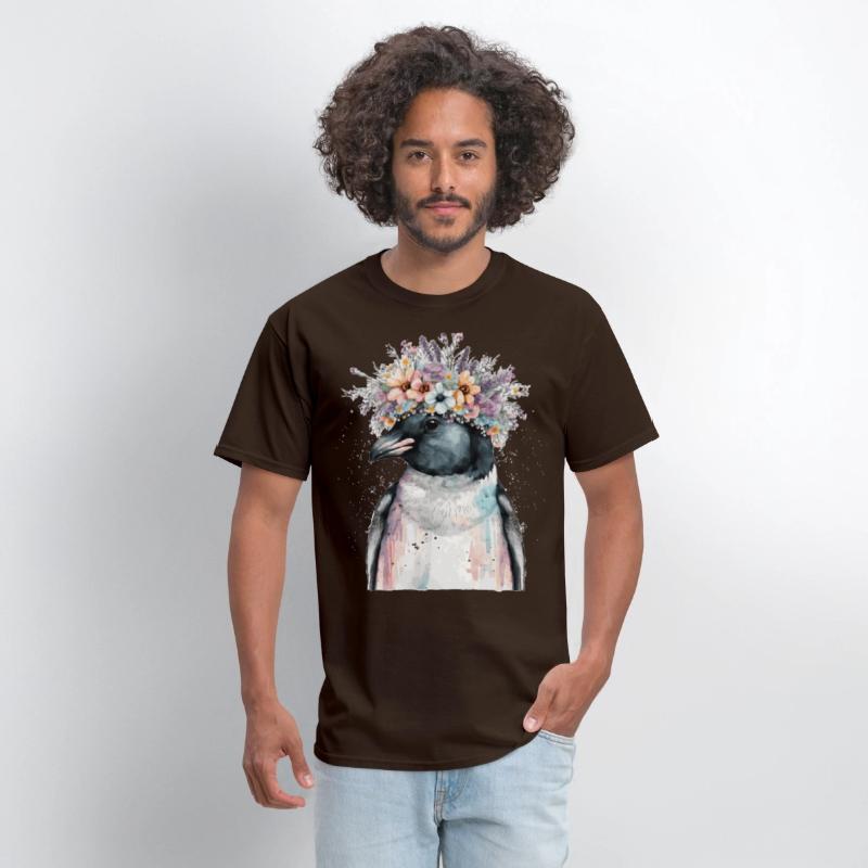 Cute Penguin Seabird Flower Crown Floral Birds