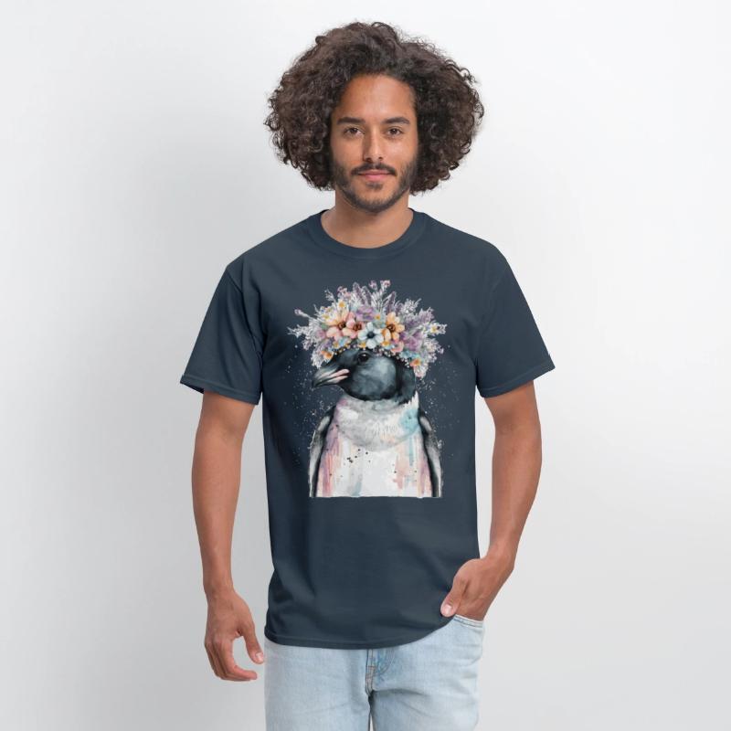 Cute Penguin Seabird Flower Crown Floral Birds