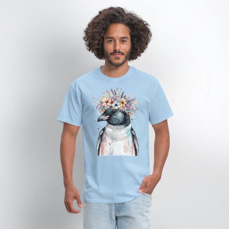Cute Penguin Seabird Flower Crown Floral Birds