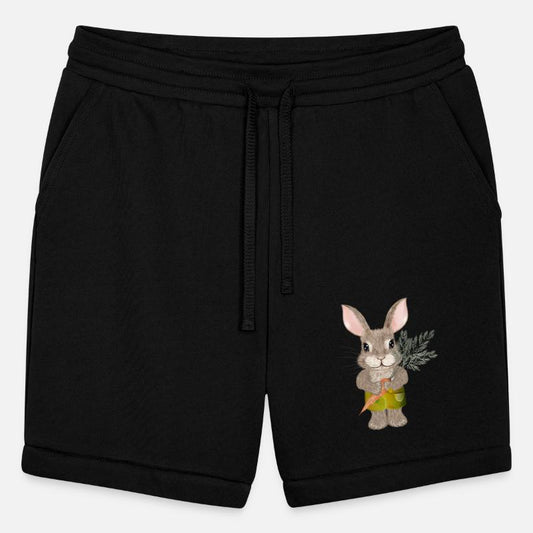 cute rabbit with carrot and shorts
