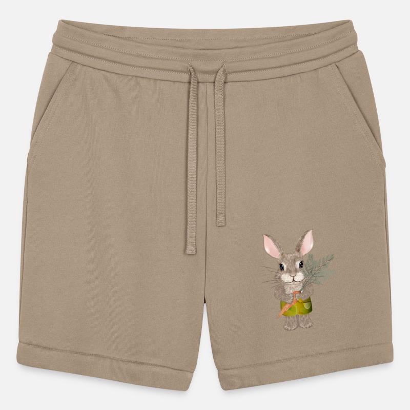 cute rabbit with carrot and shorts