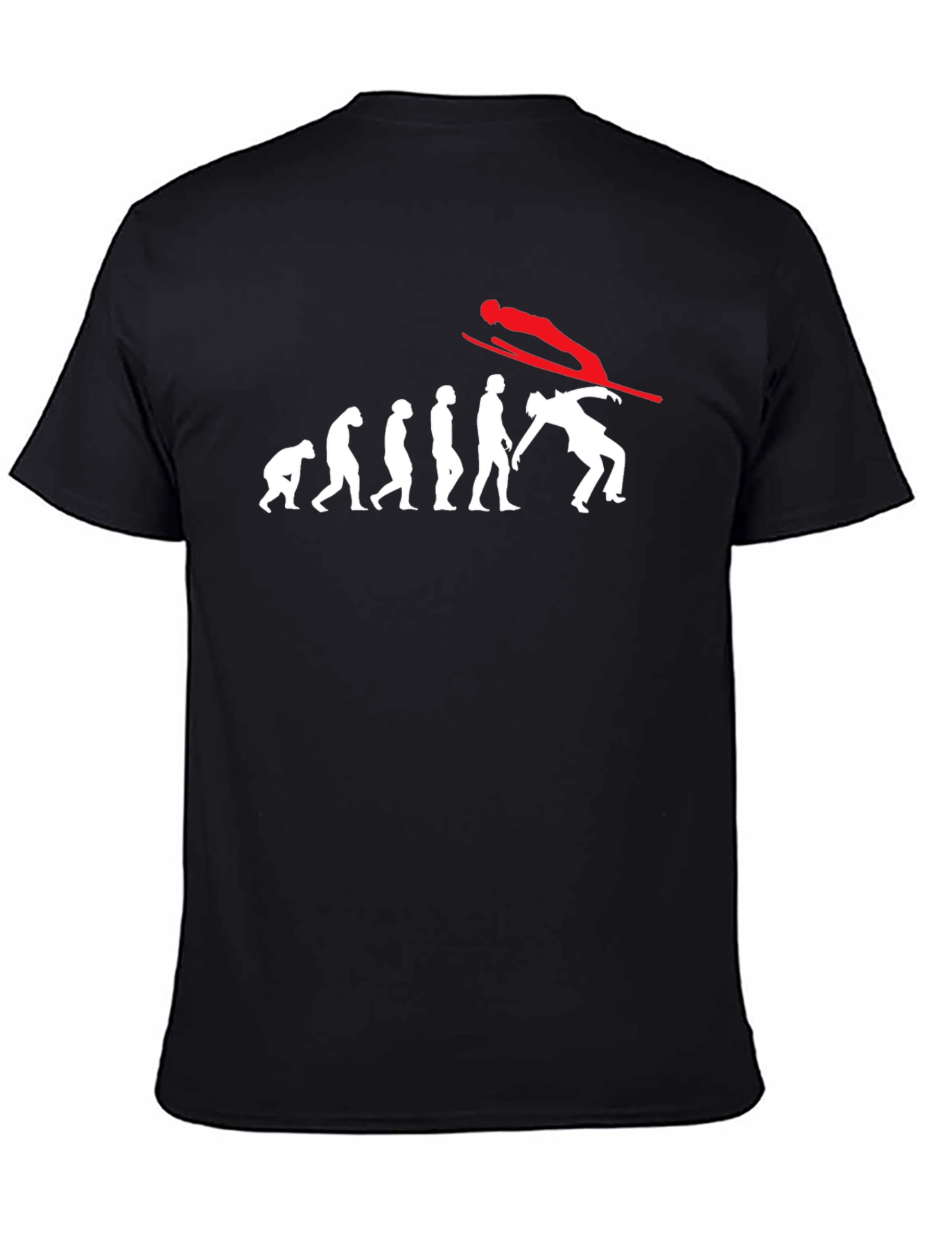Evolution of Skiing Black T-Shirt