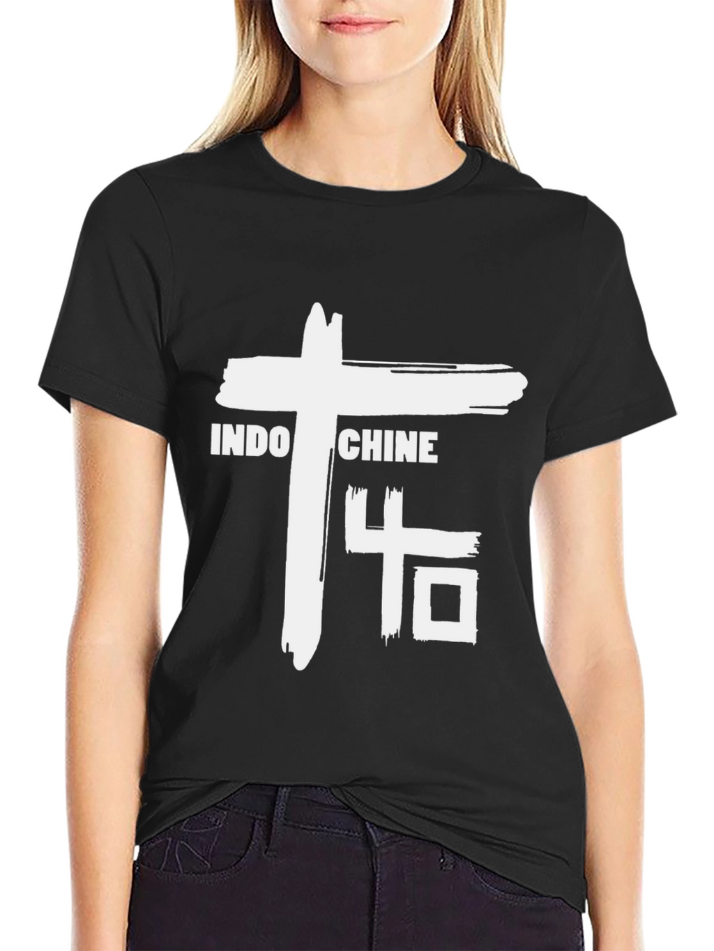 Indochine Band Graphic T-Shirt - Black Cotton Blend Tee