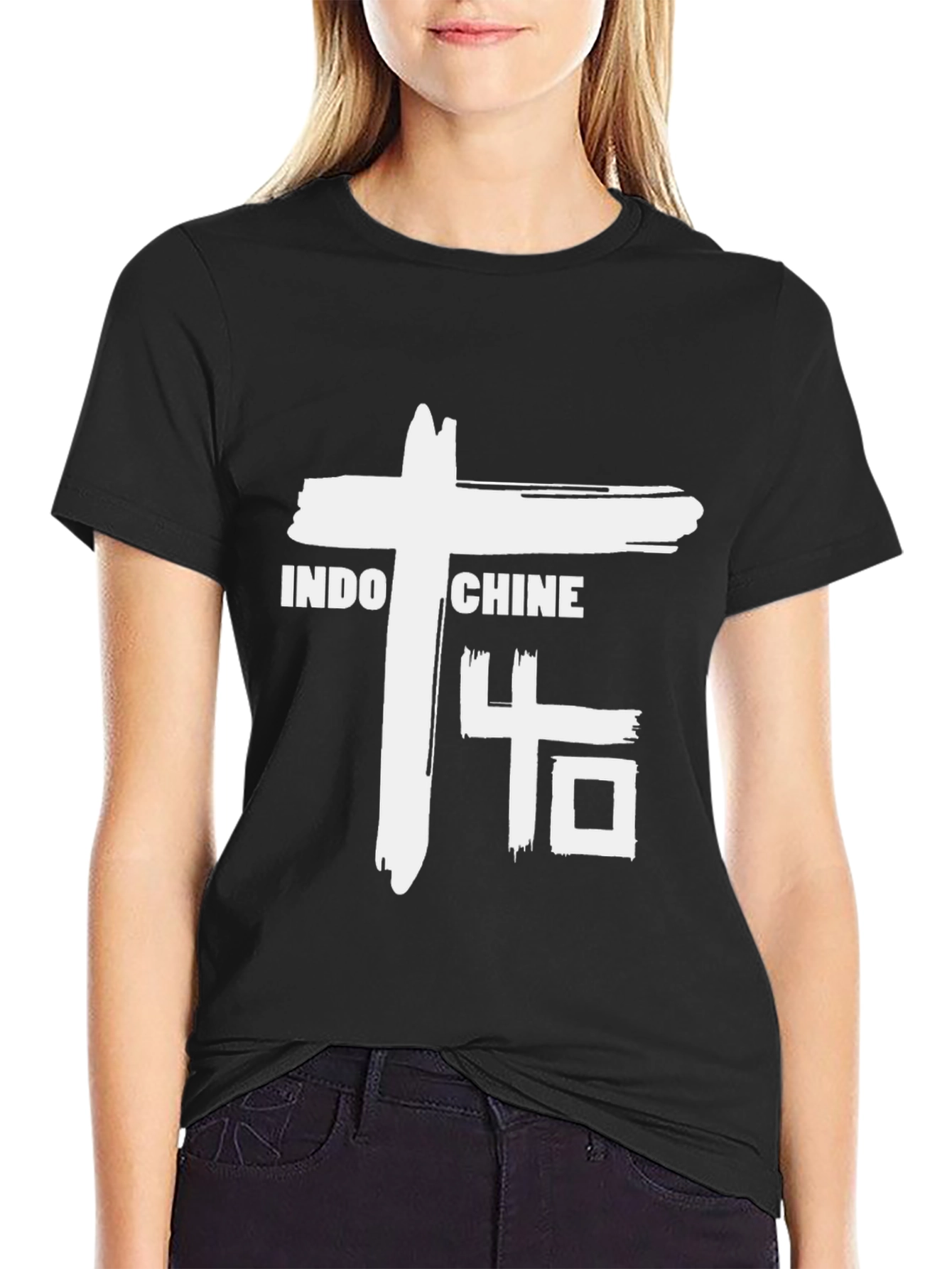 Indochine Band Graphic T-Shirt - Black Cotton Blend Tee