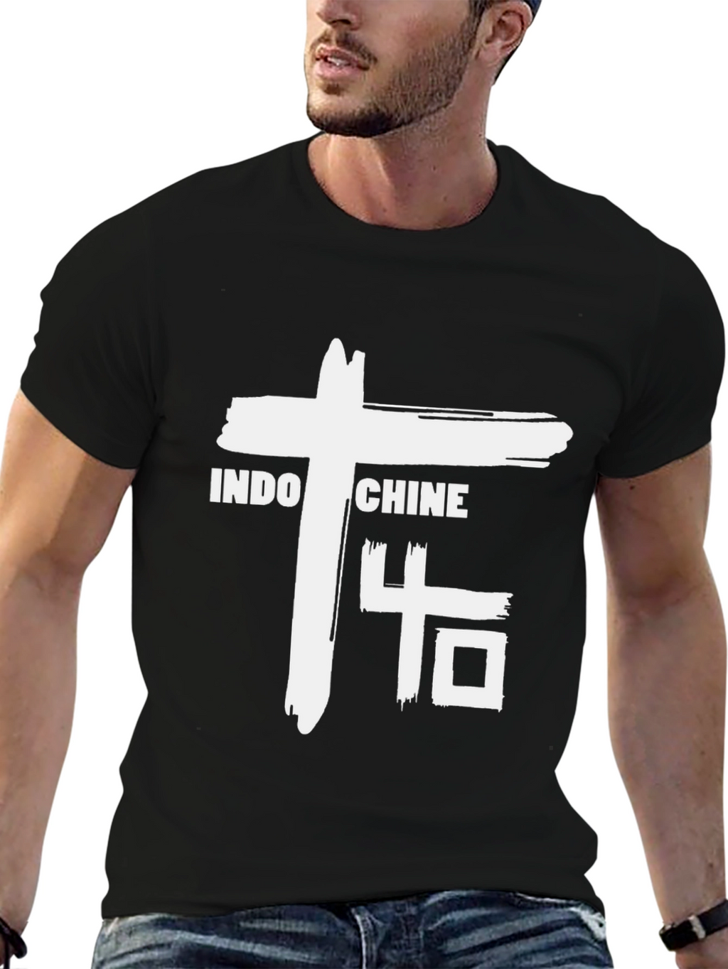 Indochine Band Graphic T-Shirt - Black Cotton Blend Tee