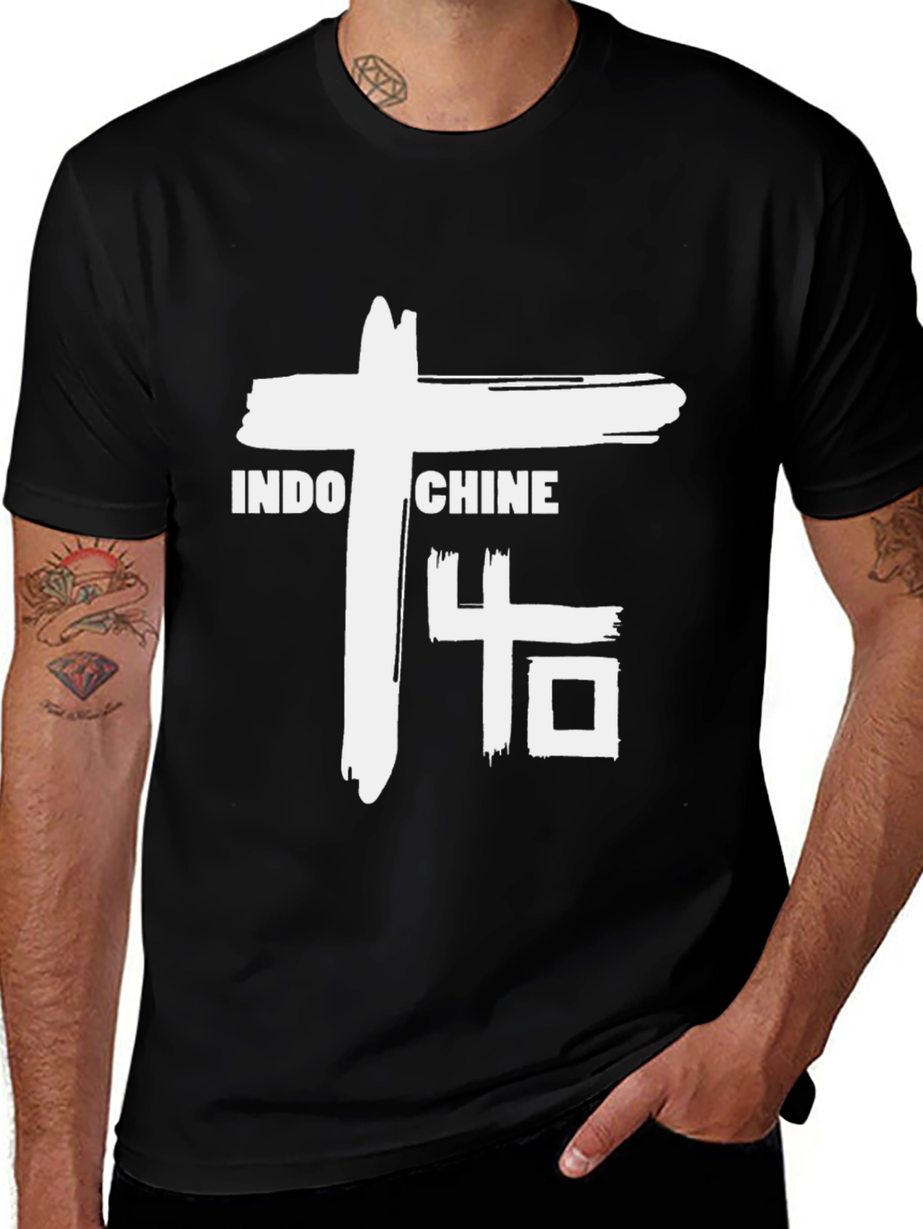 Indochine Band Graphic T-Shirt - Black Cotton Blend Tee
