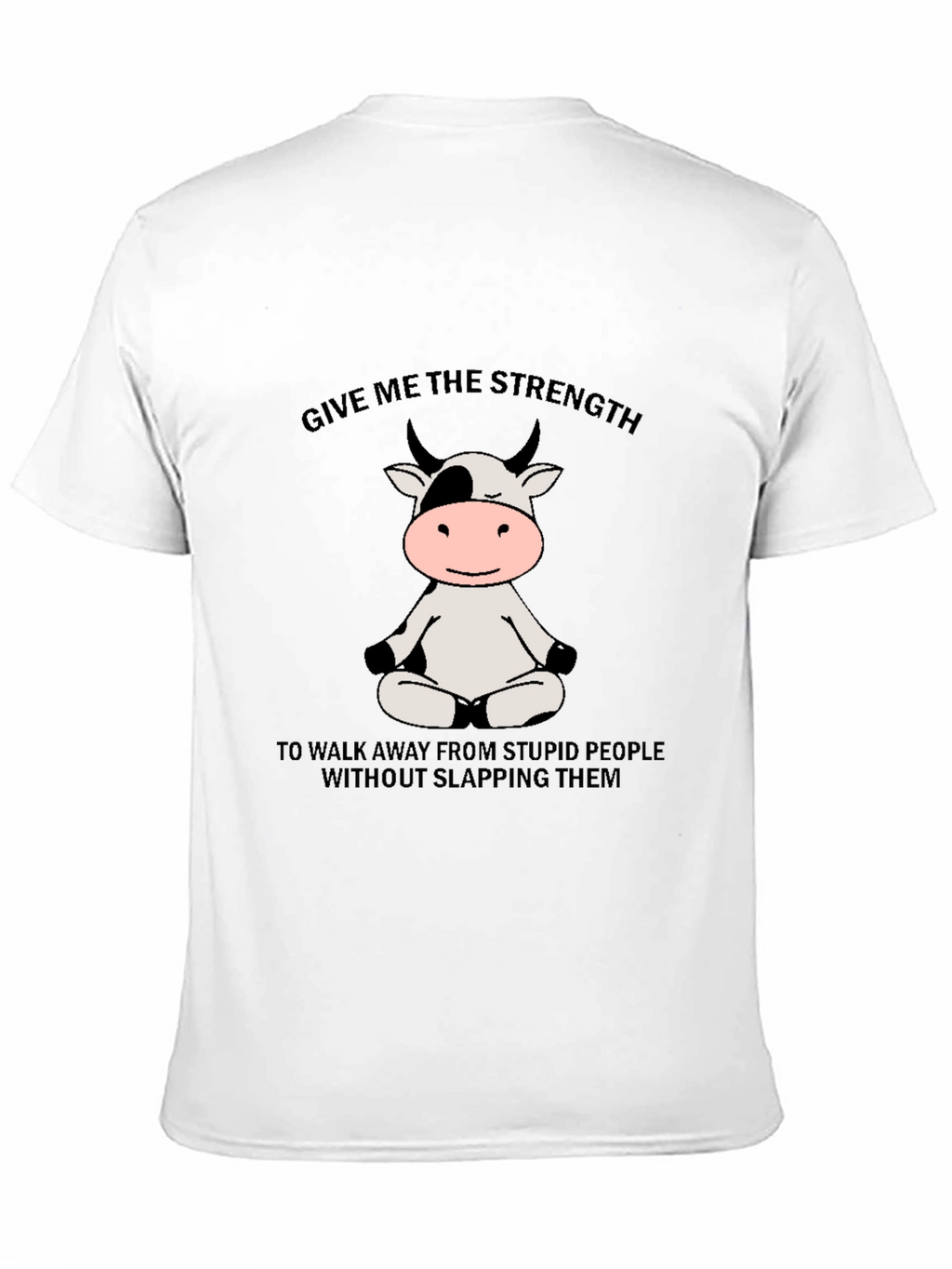 Funny Cow Meditation Black T-Shirt: Strength to Walk Away